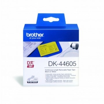Brother DK44605    62mm x 30.48m Removable Yellow Paper
