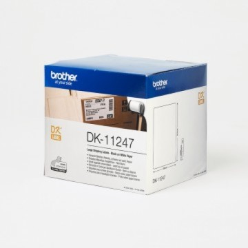 Brother DK11247  103mm x 164mm x 180pc Large Shipping Labels - Black on White  Paper, Die-cut