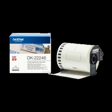 Brother DK22246    103mm x 30.48m Continuous Length Paper Tape - Black on White