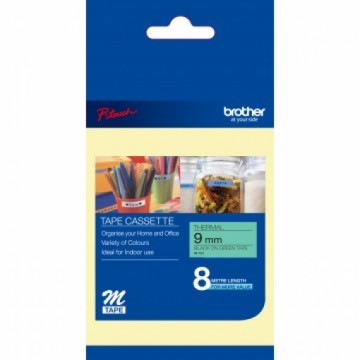 Brother M-721   9mm Black on Green Non Laminated - Metallic