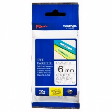 Brother TZe-111  6mm Black on Clear Laminated