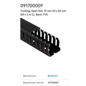 BETADUCT SLOTTED TRUNKING (B) 75X50MM