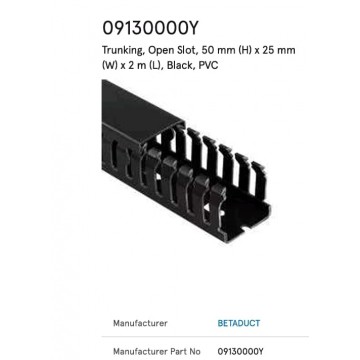 BETADUCT SLOTTED TRUNKING (B) 25X50MM