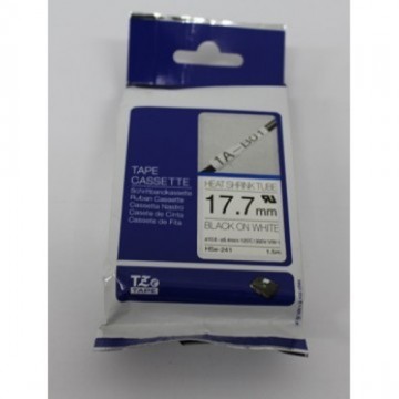 BROTHER 17.7MM X 1.5M BLACK ON WHITE HEAT SHRINK TUBE CARTRIDGE